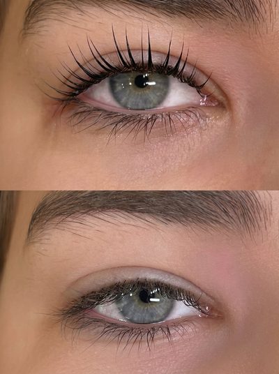 Korean Lash Lift vorher nachher in Frankenthal – sanft geliftete, längere Wimpern bei Beauty Boulevard