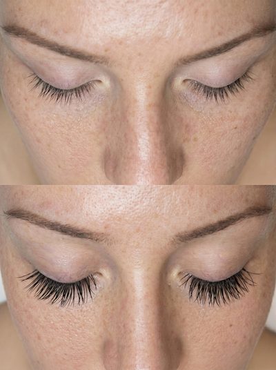 Wimpernlifting vorher nachher in Frankenthal – natürlich geschwungene, geöffnete Wimpern beider Augen bei Beauty Boulevard